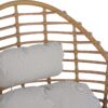 Ellis - Outdoor Wicker High Back Lounge Chair, Teak Finished Leg - Light Brown / Beige - Image 9