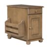 Vintage End Table Flip Top Side Table With USB Ports, 1 Multifunctional Drawer With Cup Holders, Sofa Couch Table With Bookshelf For Living Room And Small Space - Brown - Image 13