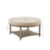 Cedric - Accent Ottoman With Tufted Top And Storage Shelf - Cream - Image 3