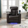 Power Recliner With Storage Arms, Cupholders, Swivel Tray Table And Cell Phone Stand - Brown - Image 2