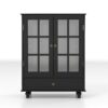 Buffet Cabinet With Double Glass Doors And Drawer, Storage Sideboard - Black - Image 15