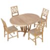 Topmax - 5 Piece Rustic Extendable Dining Table Set Round Trestle Table And 4 Cross Back Dining Chairs For Kitchen, Dining Room - Natural - Image 9