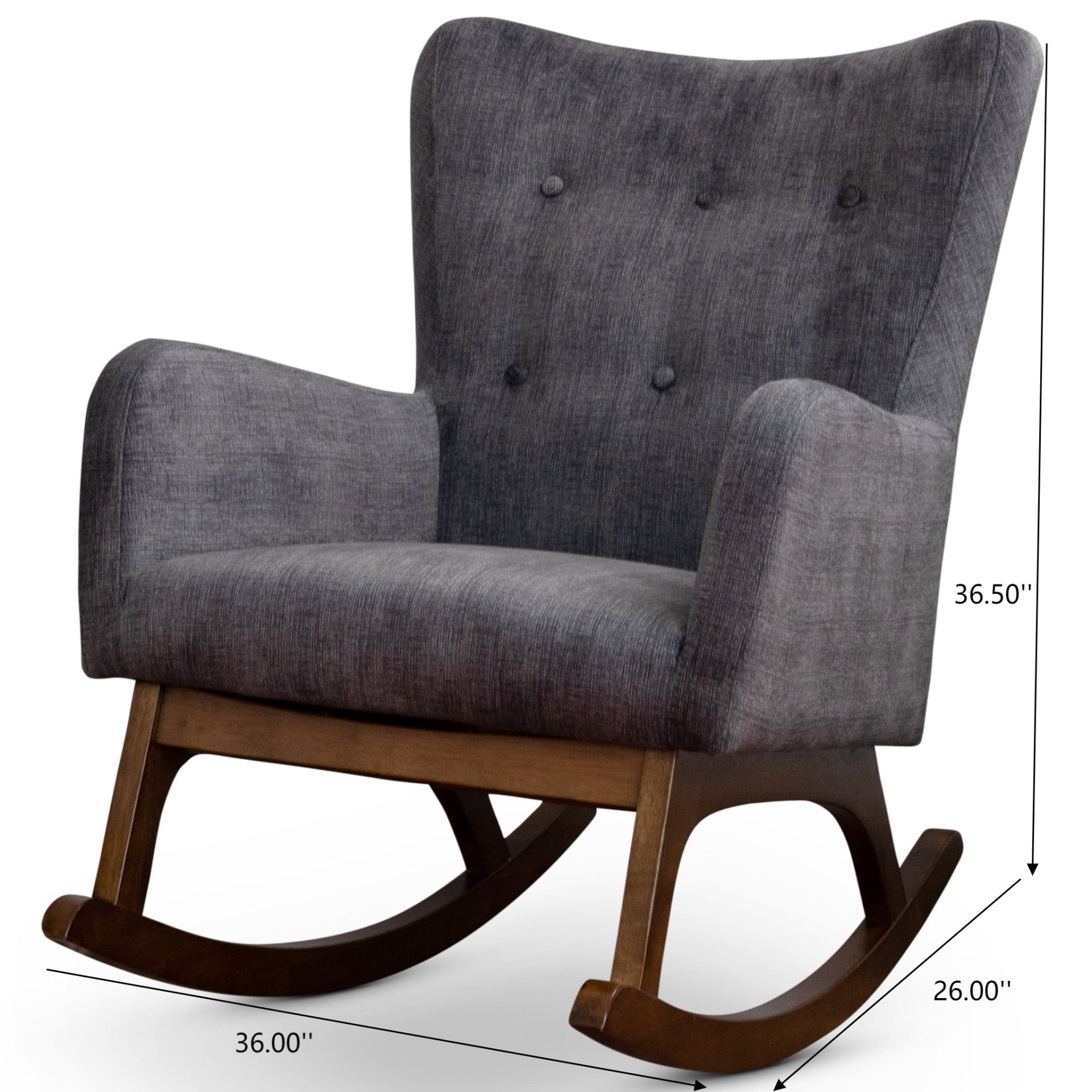 Alistair - Rocking Chair - Brown / Dark Gray - Image 3