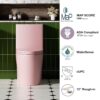 Fan Shaped Design 1 Piece Toilet With Elongated Bowl And Soft Close Seat, Dual Flush 1.1 / 1.6 Gpf - Pink Flower - Image 14