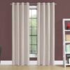 2 Pieces Set, Curtain Panel, Room Darkening, Grommet, Micro Suede, Contemporary & Modern - Ivory - Image 4