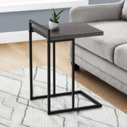 Accent Table, C - Shaped, Stylish Modern - Gray