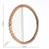 Decorative Round Hanging Wall Mirror With Bead Design Frame - Natural - Image 3