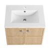 24" Wall Mounted Bathroom Vanity With Ceramic Sink And 2 Soft Closing Doors - Oak - Image 12