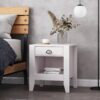 Cleary - Contemporary Wood Nightstand With Drawer - White - Image 5