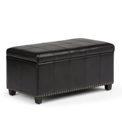 Amelia - Storage Ottoman Bench - Midnight Black