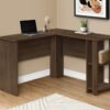 Computer Desk, Home Office, Corner, Storage Shelves, L Shape, Laptop, Contemporary & Modern - Walnut - Image 9