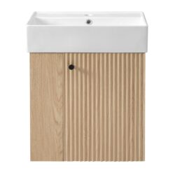 21.6" Floating Bathroom Vanity With Basin And Left Side Storage - Wood