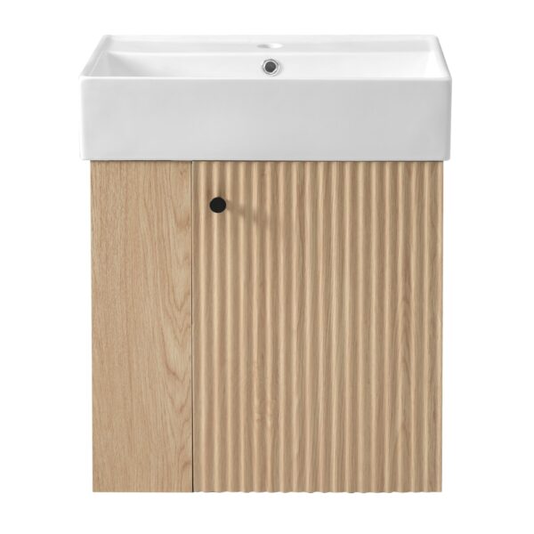21.6" Floating Bathroom Vanity With Basin And Left Side Storage - Wood