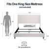 Hayden - King Size Upholstered Wingback Bed With And Tall 54" Headboard - Ivory - Image 3
