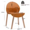 4 Piece Set Of Single Chairs With A Design Combining Modern And Traditional Elements, Durable And Comfortable - Tropical Orange - Image 3