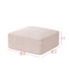 Modular Sectional Sofa, L Shape With Extra Wide Seat Cushion, USB And Type C Charger, Petal Armrest Design - Beige / White - Image 3
