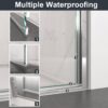 Semi Frameless Circular Pivot Shower Door Chrome 24" X 72" With 1 / 4" Sgcc Tempered Glass - Chrome - Image 12