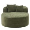 Chaise Lounge Sofa Boneless Couch With 2 Supportive Pillows, Sofa Bed - Green - Image 7