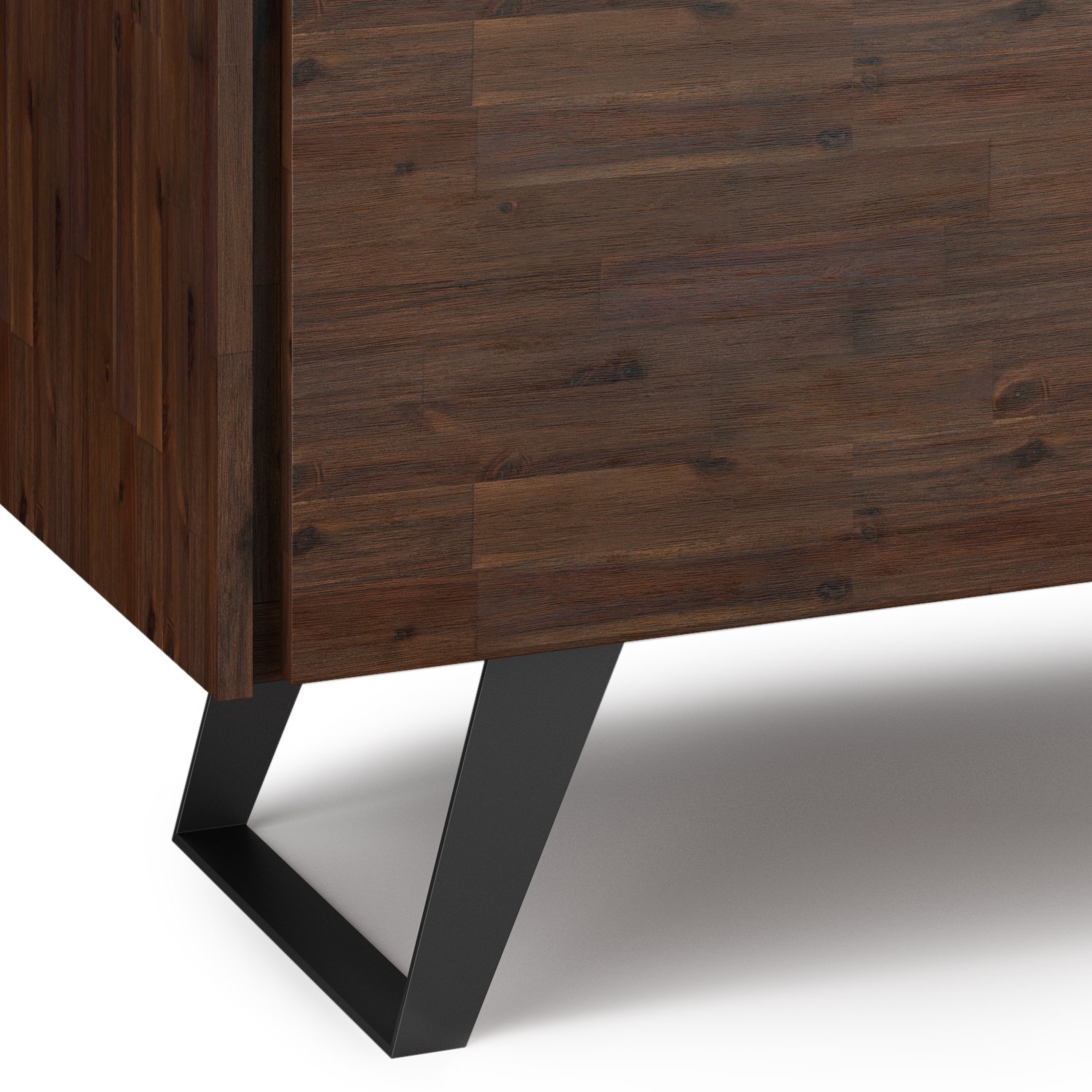 Lowry - Handcrafted TV Media Stand - Distressed Charcoal Brown - Image 4