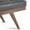Pierce - Mid Century Ottoman Bench - Distressed Black - Image 6
