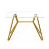 Modern Rectangular Glass Dining Table With Sturdy Metal Legs For Dining Room, Living Room, And Office - Gold - Image 7