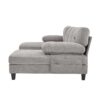 U Shaped Sectional Sofa Couch With Dual Chaise Lounges, Storage Pockets And Armrest Pillows - Gray - Image 14