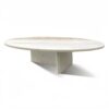 Snow Mountain Marble Coffee Table, Living Room Table, Unique Stone Design - White / Natural - Image 4
