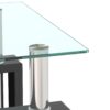 Modern Tempered Glass Tea Table, End Square Table For Living Room (Set of 2) - Transparent / Black - Image 7
