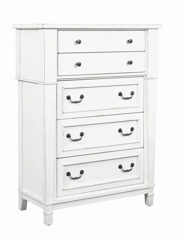 Coastal 5 Drawer Chest - White
