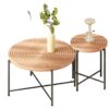 Coffee And End Table Set Waterproof Cover, Distressed Cylindrical Design, Legs Classic Rustic Charm (Set of 2) - Natural Wood / Brown - Image 3