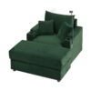Single Sofa Couch With Storage Space, Movable Ottoman, USB Ports, Cup Holders, Phone Holder - Green - Image 13