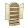 Tall Arched Kitchen Pantry, Arched Storage Display Cabinet With 2 Drawers & Adjustable Shelves, Rattan Door Versatile Storage Cabinet For Kitchen, Dining Room, Living Room - Natural - Image 15