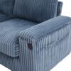 Modern 4 Seater Corduroy Sofa Couch With USB Ports, Hidden Storage, Flip Top Cup Holders - Blue - Image 13