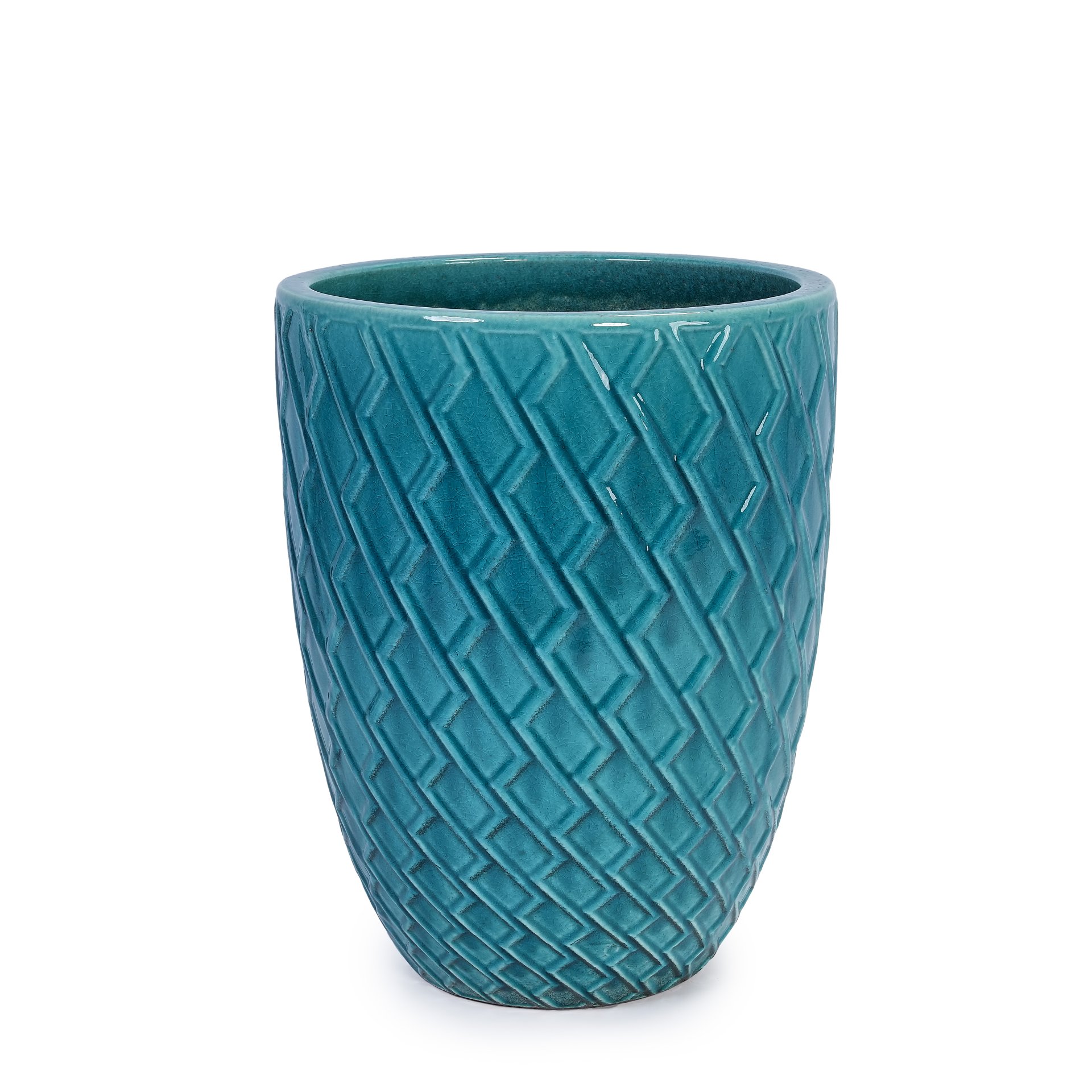 Ceramic Flowerpot, Planter For Patio, Garden Or Windowsill - Cyan - Image 6