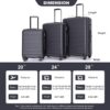 3 Piece Luggage Sets Lightweight Suitcase With Two Hooks, Spinner Wheels, Tsa Lock, (20/24/28) - Black - Image 3