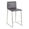 Marcel Mara - 5 Piece Upholstered Contemporary Counter Height Dining Set - Chrome / White / Gray - Image 4