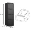 4 Drawer Vertical File Cabinet With Lock For Home Office Organizer Metal Filing Cabinet Letter / A4 / Legal Size - Black - Image 3