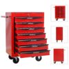 Rolling Metal Tool Chest With 7 Drawers, 20" Steel Storage Cabinet With Ball Bearing Slides - Red / Black - Image 7