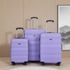 Expandable 3 Piece Luggage Sets Pc Lightweight & Durable Suitcase With Two Hooks, Spinner Wheels, Tsa Lock, (21/25/29) - Purple - Image 2