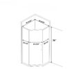 Diamond Shaped Corner Shower Door, Inward Sliding, Stainless Steel Frame - Matte Black - Image 3