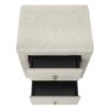 Nightstand, Storage Drawer, Upholstered, Transitional - Beige - Image 6