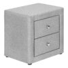 Nightstand, Storage Drawer, Upholstered, Elegant Design, Transitional - Gray - Image 2