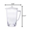 Halo - Oval Design Unbreakable Plastic Water Pitcher With Lid Acrylic, 2.75 Quarts - Clear - Image 3