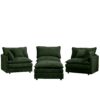Modern Modular Sectional Sofa Set With Movable Ottoman Chenille, L Shaped - Green - Image 15