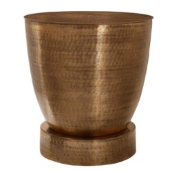 Drum Accent Side Table, Contemporary And Modern - Copper