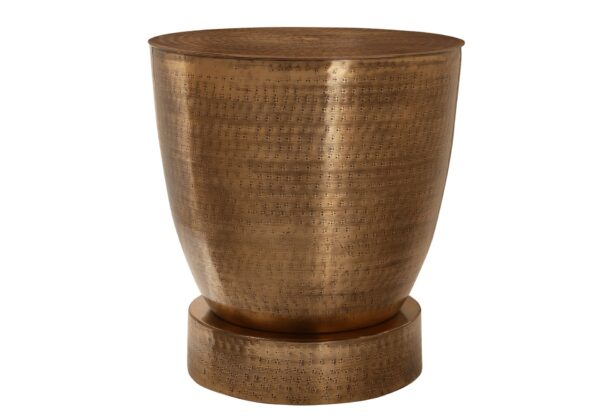 Drum Accent Side Table, Contemporary And Modern - Copper