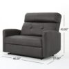 Alma - Contemporary Upholstered Loveseat Recliner - Slate - Image 3