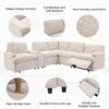 Power Recliner Corner Sofa Home Theater Reclining Sofa Sectional Couches With Storage Box, Cup Holders, USB Ports And Power Socket For Living Room - Beige - Image 9