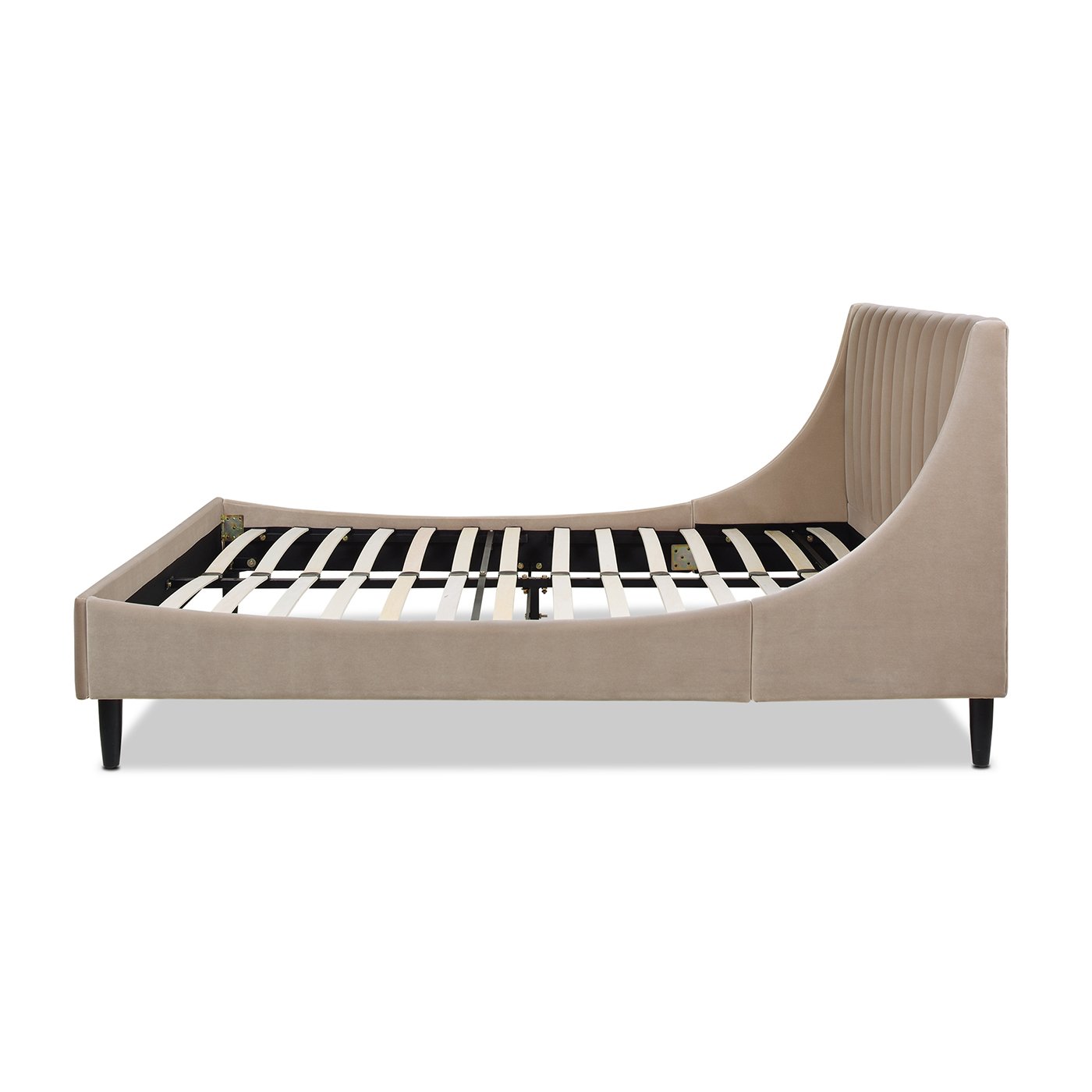 Aspen - Queen Vertical Tufted Modern Headboard Platform Bed Set - Mink Beige - Image 14