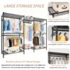 Heavy Duty Garment Rack With 8 Adjustable Wire Shelves And 5 Clothes Rails, Freestanding Closet Organizer Metal - Black - Image 5